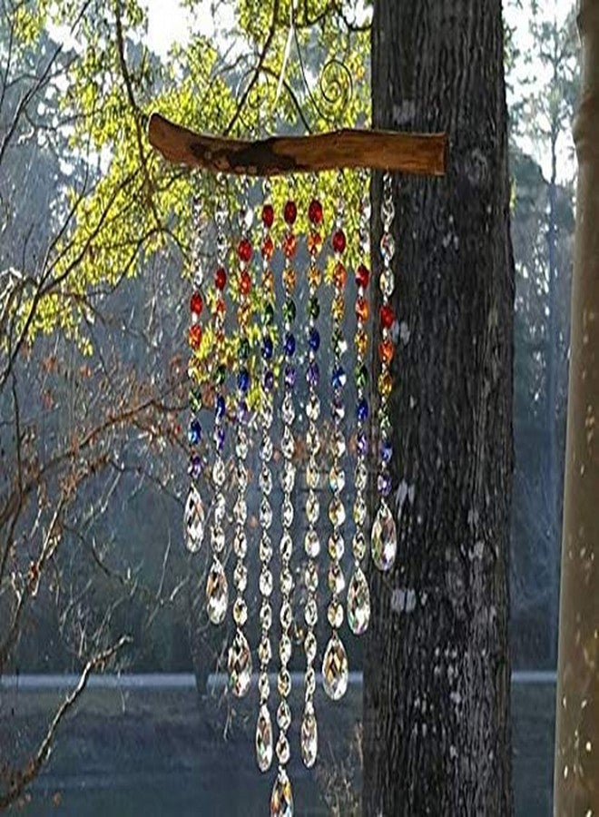 لايت ويف قلادة لايت ويف الجميلة المتلألئة على شكل كرة قوس قزح كريستالية، زينة معلقة على النافذة، الحديقة، الشرفة، أو السيارة (موديل 23) - Image 1